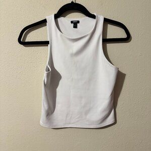 Express body contor white cropped tank top